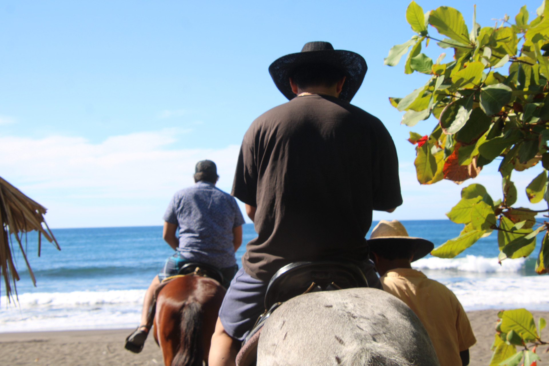 Riding horses along the beach in El Salvador